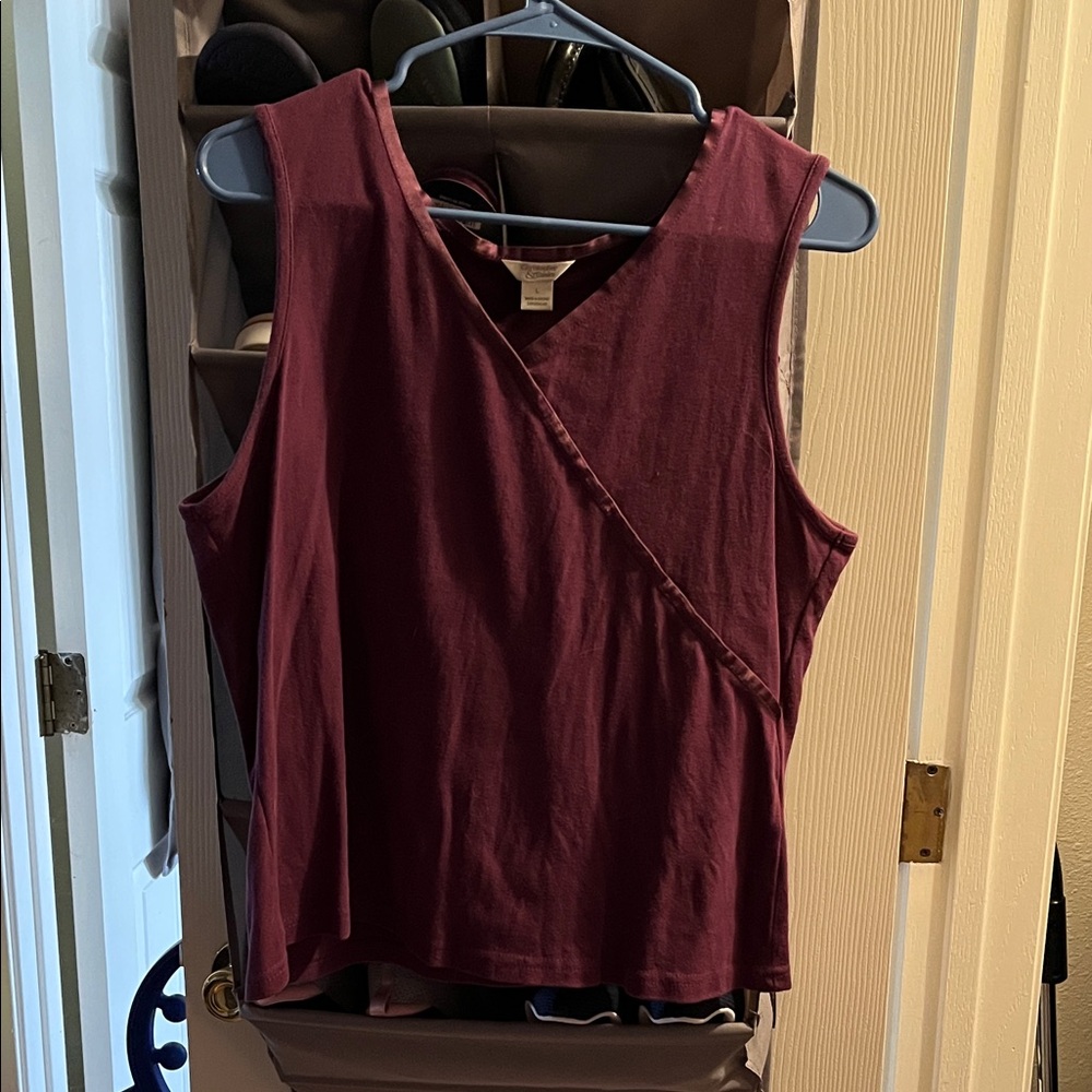 Christopher & Banks Deep Red Sleeveless Top